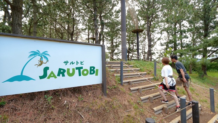 スリル満点 樹の上で冒険気分が味わえる初島 Sarutobi ルトロン