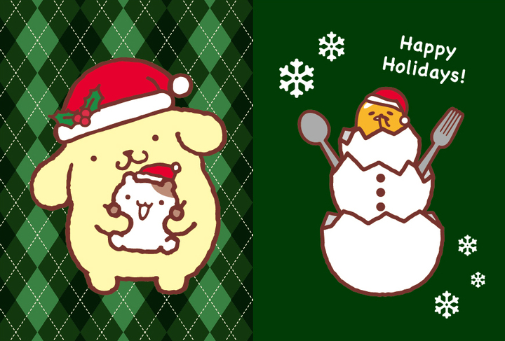 ポムポムプリンカフェ　マスコット　クリスマス　くつした 東京＆大阪「ポムポムプリンカフェ」にクリスマスメニュー